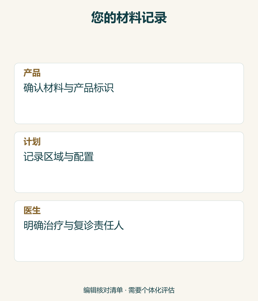 产品标识、治疗范围与医生责任的编辑清单。